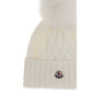 Moncler White Wool Oves Aries Beanie