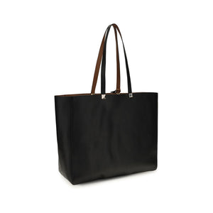 Valentino Garavani Black Calf Leather Bos Taurus Shoulder Bag