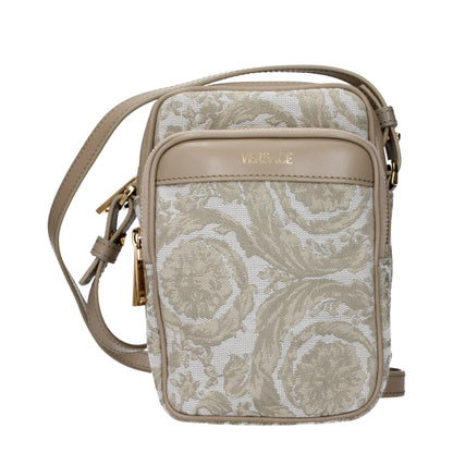 Versace Beige Fabric Crossbody Bag