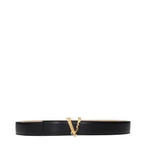 Versace Black Leather Regular Belt