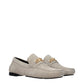 Versace Gray Leather Slip-On Loafers