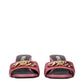 Versace Pink Leather Flat Sandals