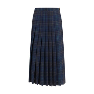 Burberry Blue Polyester Long Skirt