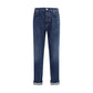Brunello Cucinelli Blue Cotton Straight-Leg Jeans