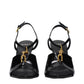 Balmain Black Leather Stiletto Heel Sandals