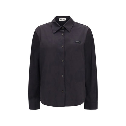 Miu Miu Black Cotton Dress Shirt