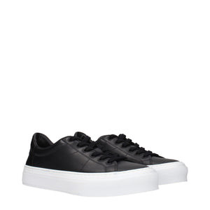 Givenchy Black Leather Low Top Sneakers