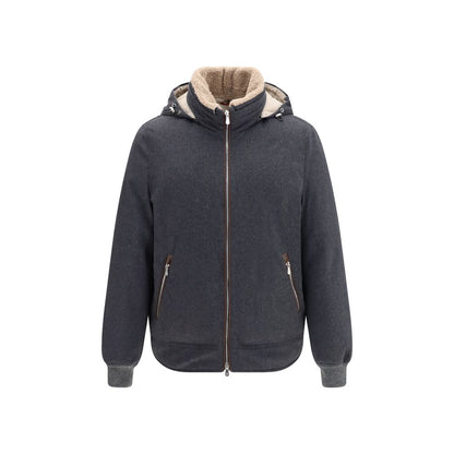 Brunello Cucinelli Gray Wool Oves Aries Shell Jacket