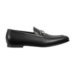 Black loafer shoe on a white background