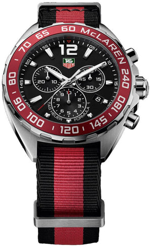 Tag Heuer Formula 1 Mclaren Limited Edition Quartz Chronograph Black Dial Two Tone Nato Strap Watch For Men Caz1112 Fc8188