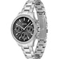 Hugo Boss Womens 1502593 Pandora Silver Tone Stainless Steel Watch With Black Dial