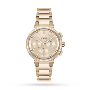 Hugo Boss Womens 1502592 Pandora Gold Tone Stainless Steel Watch With Black Dial