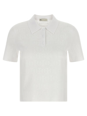 Tory Burch Pointelle Viscose Polo Shirt