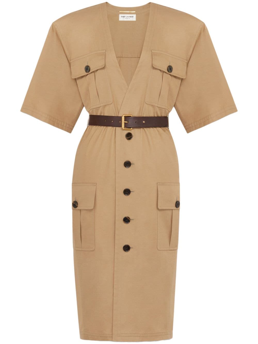 Saint Laurent Saint Laurent Cotton twill midi dress