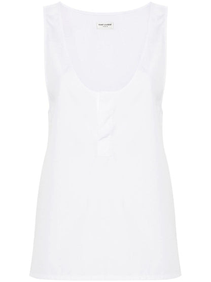 Saint Laurent Saint Laurent semi-sheer Henley Tank Top
