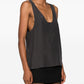 Saint Laurent Saint Laurent Henley-neck silk tank top