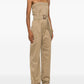 Saint Laurent Saint Laurent strapless belted cotton jumpsuit