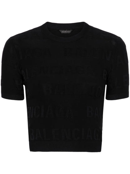 Balenciaga Balenciaga jacquard logo crop top