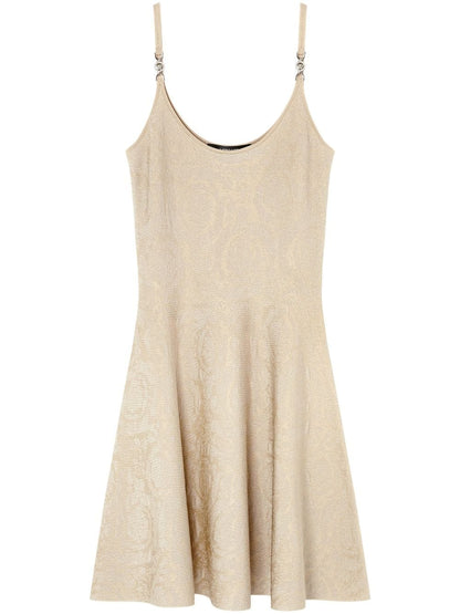 Versace Versace Barocco jacquard flared mini dress