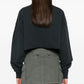 Golden Goose Golden Goose Cropped Cotton Sweatshirt with Crystals on the Front