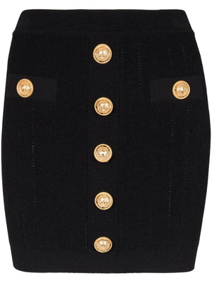 Balmain Balmain Button Embellished Knitted Skirt