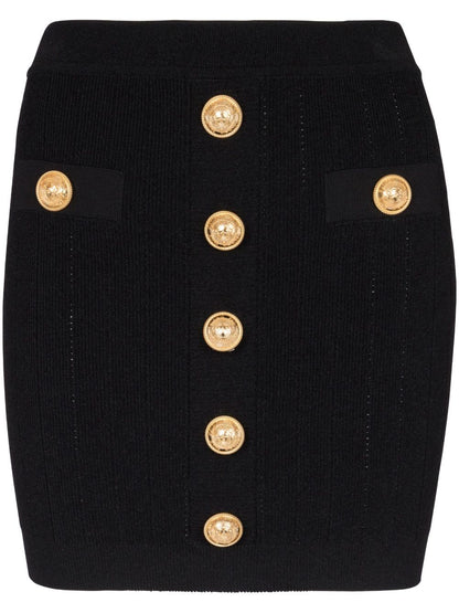 Balmain Balmain Button Embellished Knitted Skirt