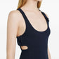 Courreges Pre Courreges Pre Courrèges 90's mini dress navy sleeveless ribbed side-button detail on model