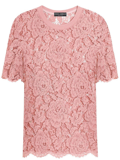 Dolce & Gabbana Dolce & Gabbana corded lace short sleeved T-shirt