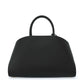 Black handbag on a white background