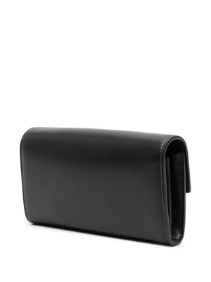 Balmain B-Buzz Logo-Plaque Leather Crossbody Bag Black