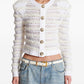 Balmain Balmain Long-sleeved tweed-effect knit cardigan