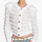 Balmain Balmain Long-sleeved tweed-effect knit cardigan