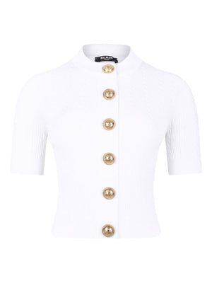 Balmain Balmain Ribbed buttoned top