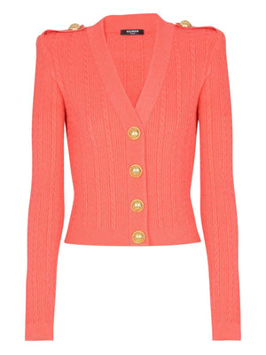 Balmain Balmain Long-sleeved twisted knit cardigan