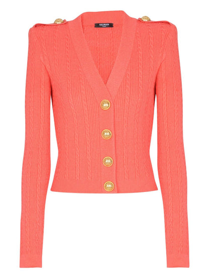 Balmain Balmain Long-sleeved twisted knit cardigan