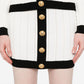 Balmain Balmain Button-embellished ribbed-knit mini skirt