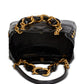 Balmain 1945 Soft PB-monogrammed crinkled small leather tote bag black