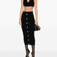 Balmain Balmain Cable-knit button-front midi fitted skirt