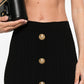 Balmain Balmain Cable-knit button-front midi fitted skirt