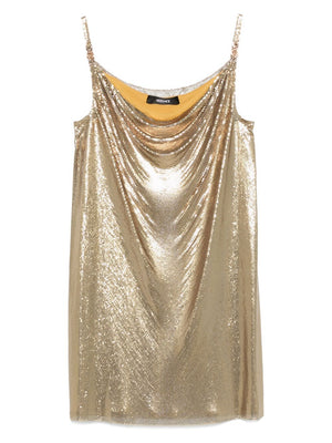 Versace Versace Metallic mesh mini dress with slip