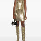 Versace Versace Metallic mesh mini dress with slip