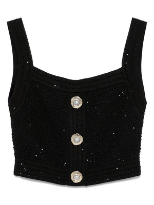 Balmain Balmain Black Sleeveless Tops
