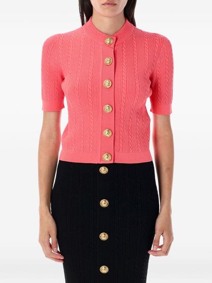 Balmain Balmain Cable-knit buttoned cardigan
