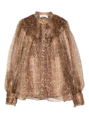 Zimmermann Zimmermann Ruffle-trimmed silk shirt