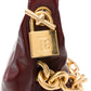 Balmain Sync Medium Leather Bag Bordeaux
