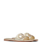 Valentino Garavani Vlogo Cut-Out Laminated Nappa Leather Slide Sandal