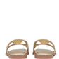 Valentino Garavani Vlogo Cut-Out Laminated Nappa Leather Slide Sandal