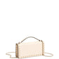 Valentino Garavani Rockstud Grainy Leather Wallet on Chain Beige