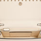 Valentino Garavani Rockstud Grainy Leather Wallet on Chain Beige