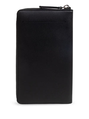 Emporio Armani Saffiano Leather Organizer With Asv Eagle Plaque